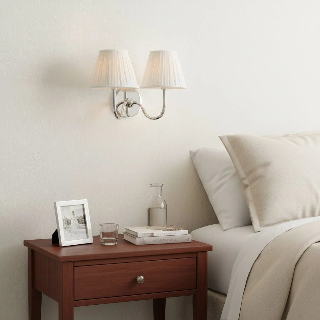 Bedside Wall Light Dimmable Fabric Shade