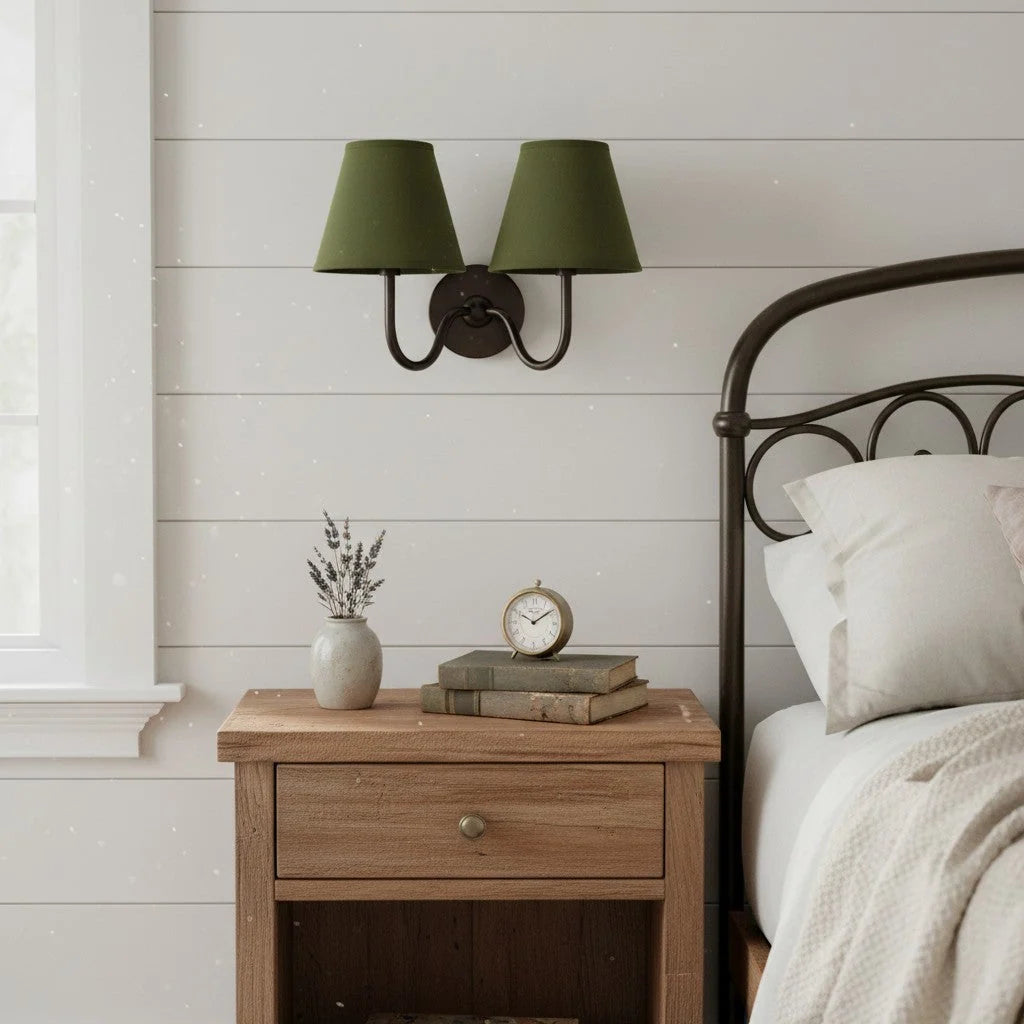 Bedside Wall Light Dimmable Fabric Shade
