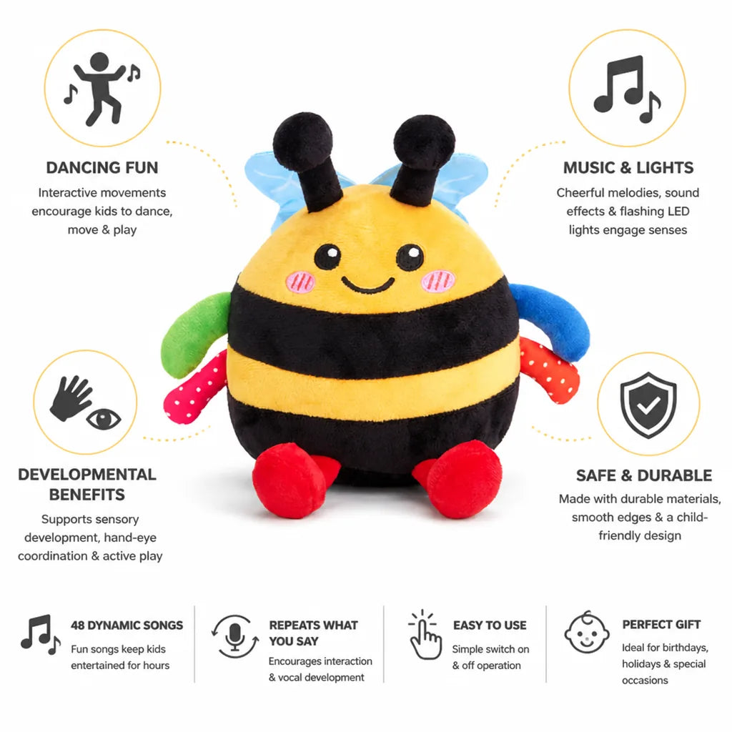 Bee Toy Dancing Motion & LED Lights