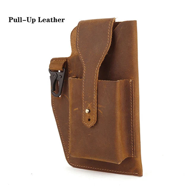 Belt Pouch Microfiber PU Leather Multiple Pockets