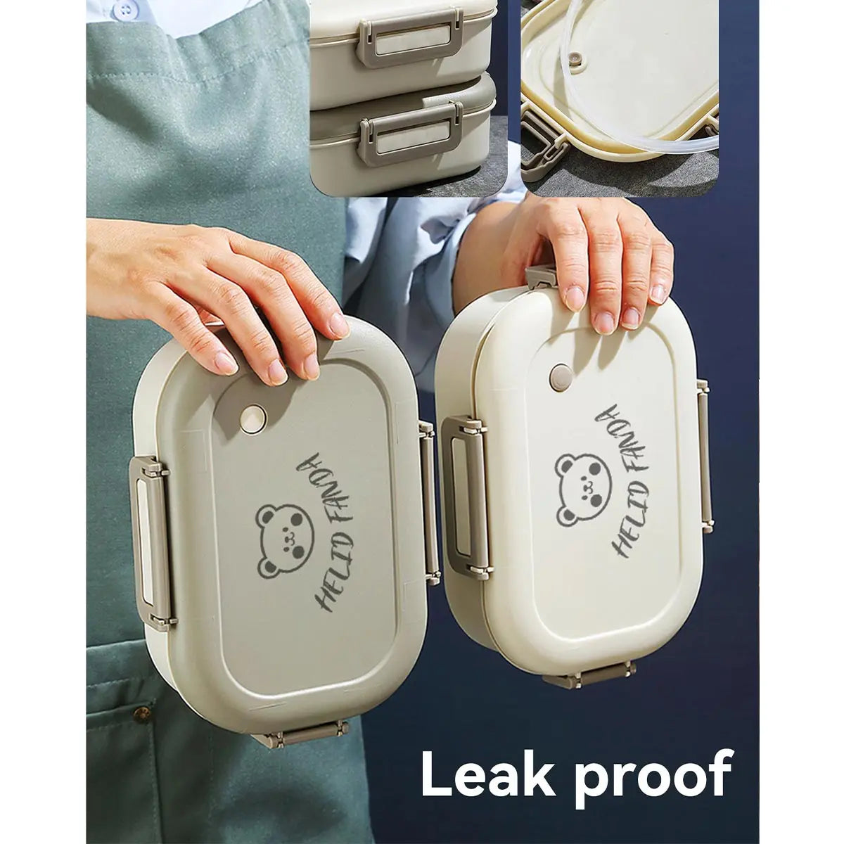 Bento Lunch Box 3 Sealed Compartments Microwave Safe