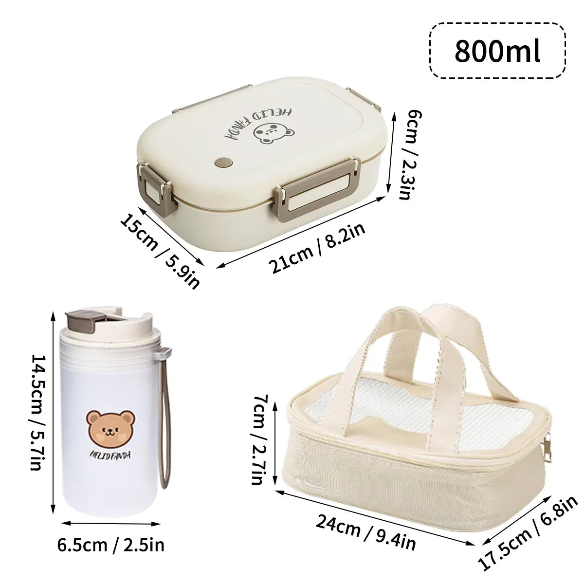 Bento Lunch Box 3 Sealed Compartments Microwave Safe