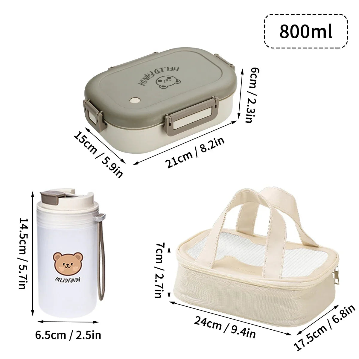 Bento Lunch Box 3 Sealed Compartments Microwave Safe