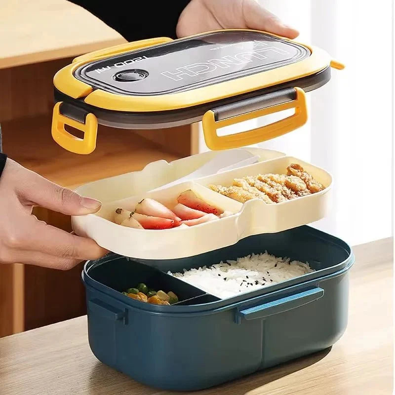 Bento Lunch Box Two-Tier With Fork & Spoon