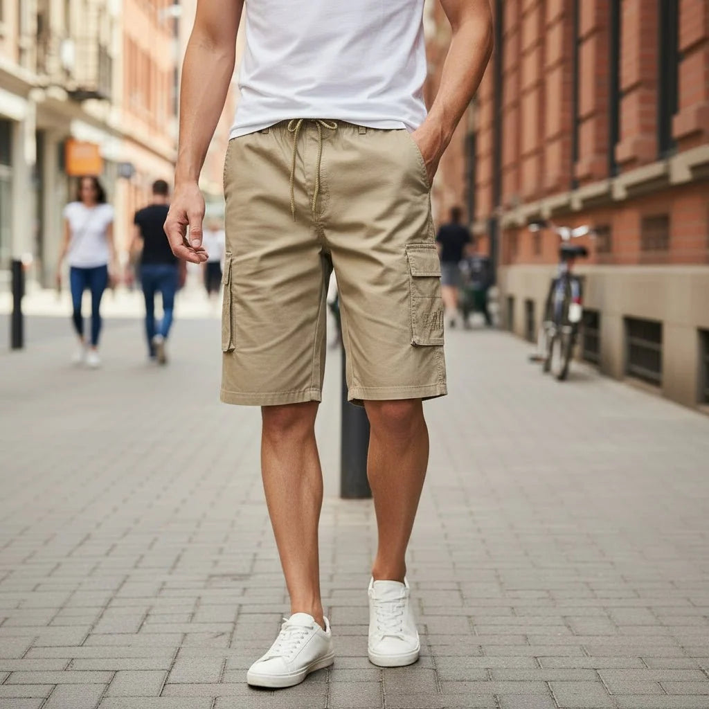 Bermuda Shorts Lightweight Relaxed Fit Zipper Side Pockets