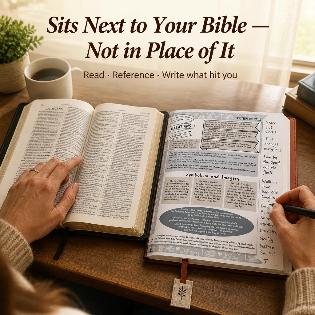 Bible Study Guide Illustrated 66 Books Faux Leather Hardcover