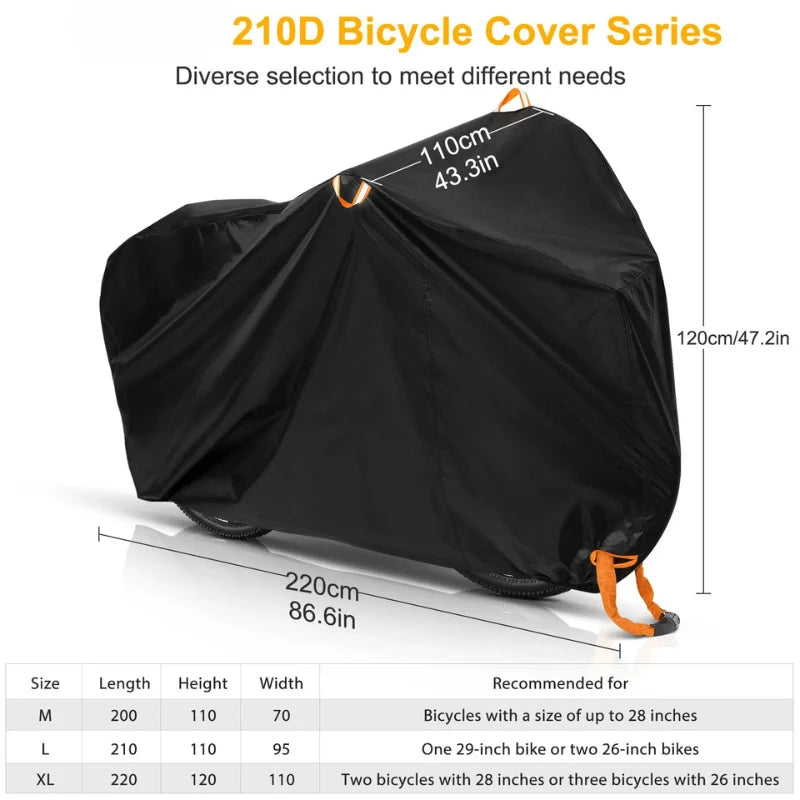Bicycle Cover 210D Oxford Water-Repellent UV-Resistant