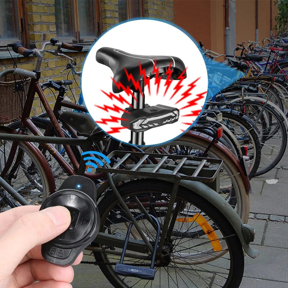 Bicycle Taillight Integrated Theft Alarm USB Rechargeable IP65 Waterproof