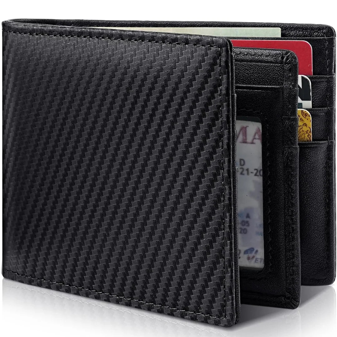 Bifold Wallet Genuine Leather RFID-Blocking 13 Card Slots