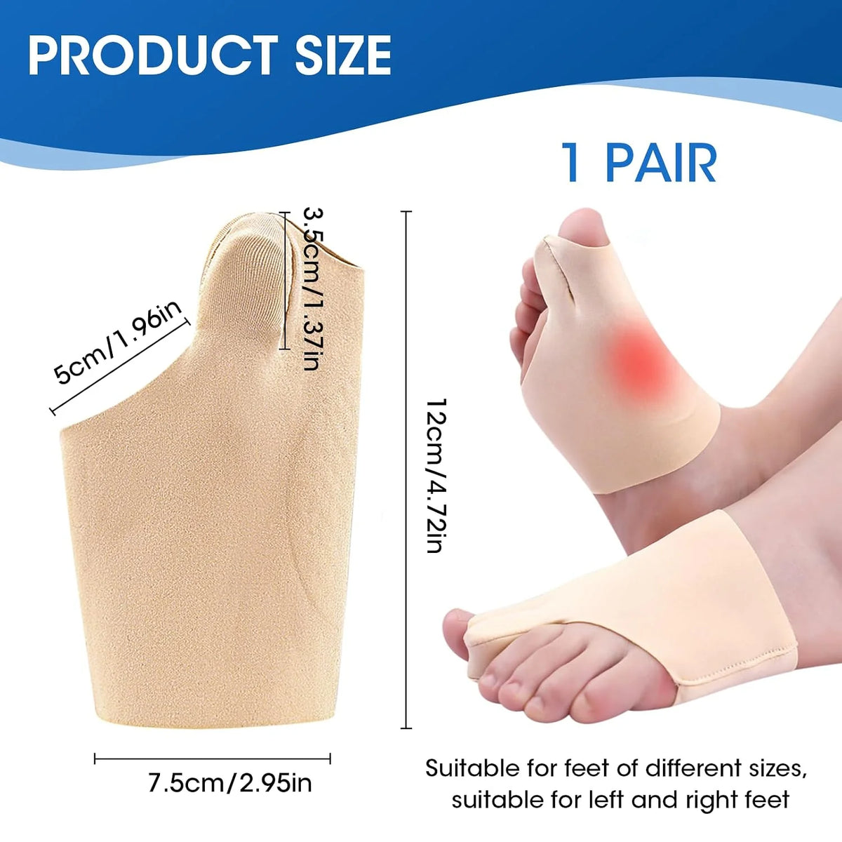 Big Toe Corrector Low-Profile Stretch Fit Washable