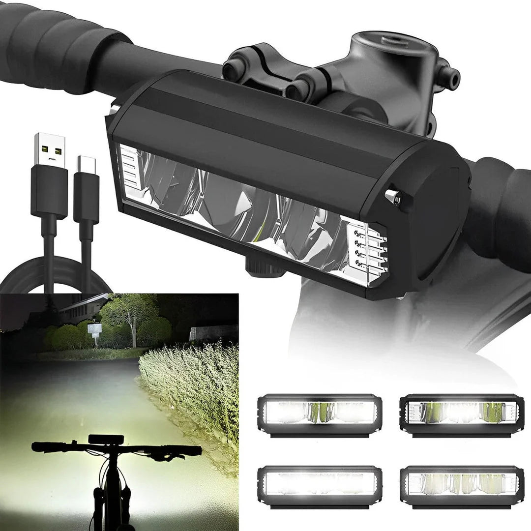 Bike Light USB-C Rechargeable Quick-Attach Mount Weather-Resistant
