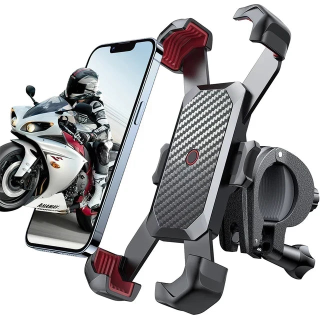 Bike & Motorcycle Phone Holder Shockproof 360° Rotation One-Click Locking