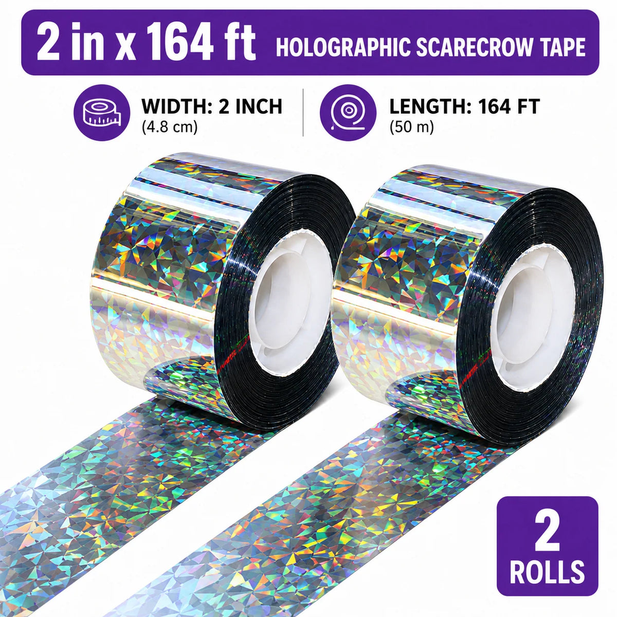 Bird Deterrent Tape Holographic Reflective 2 Rolls