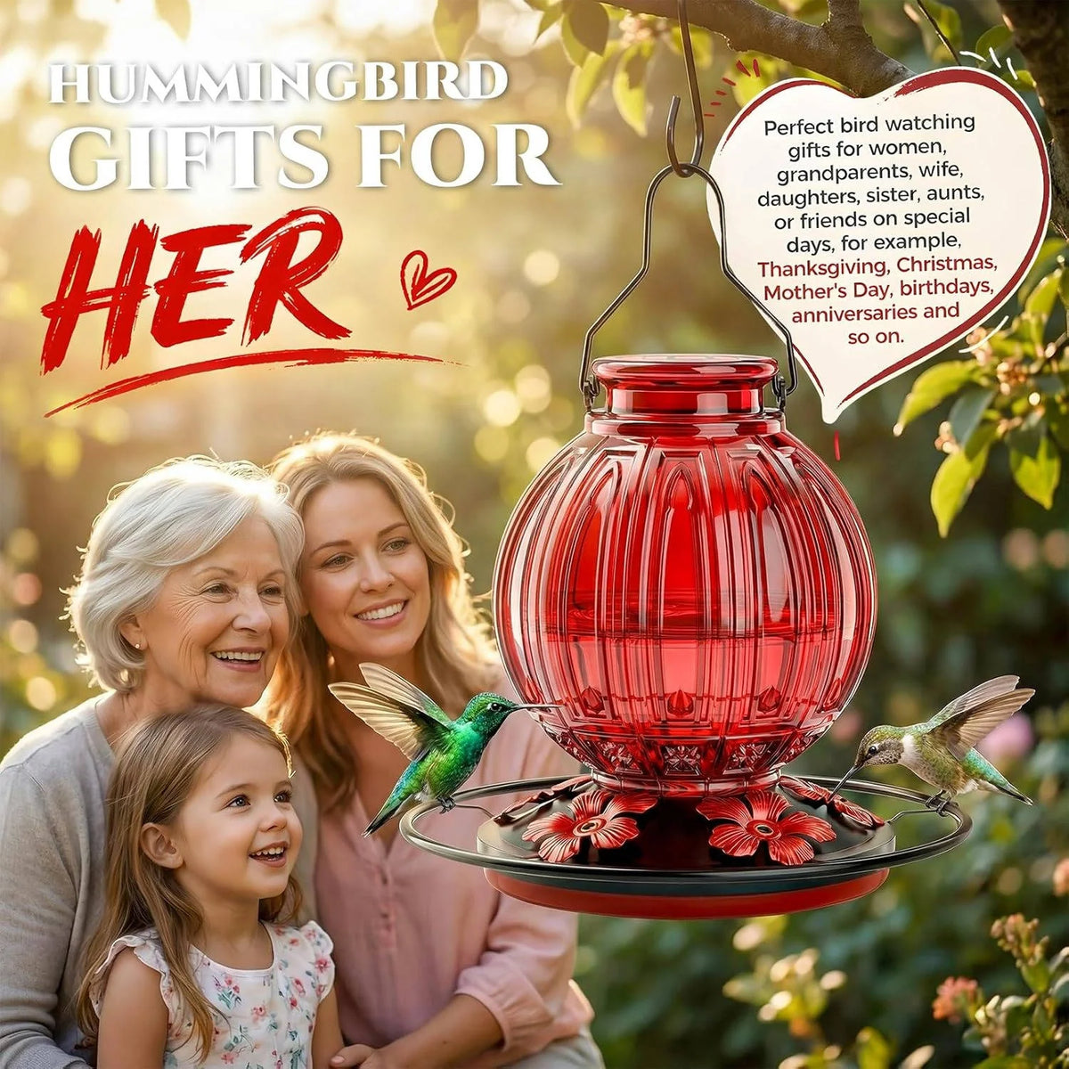 Bird Feeder Glass Leakproof Metal Ports