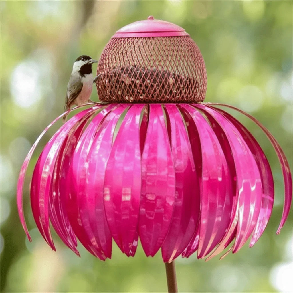 Bird Feeder Sunflower Metal Powder-Coated Rust-Resistant