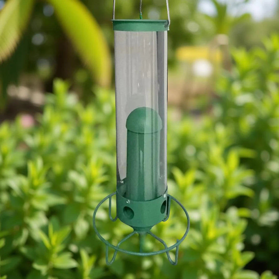 Bird Feeder Weight-Activated Chew-Resistant Metal Tube