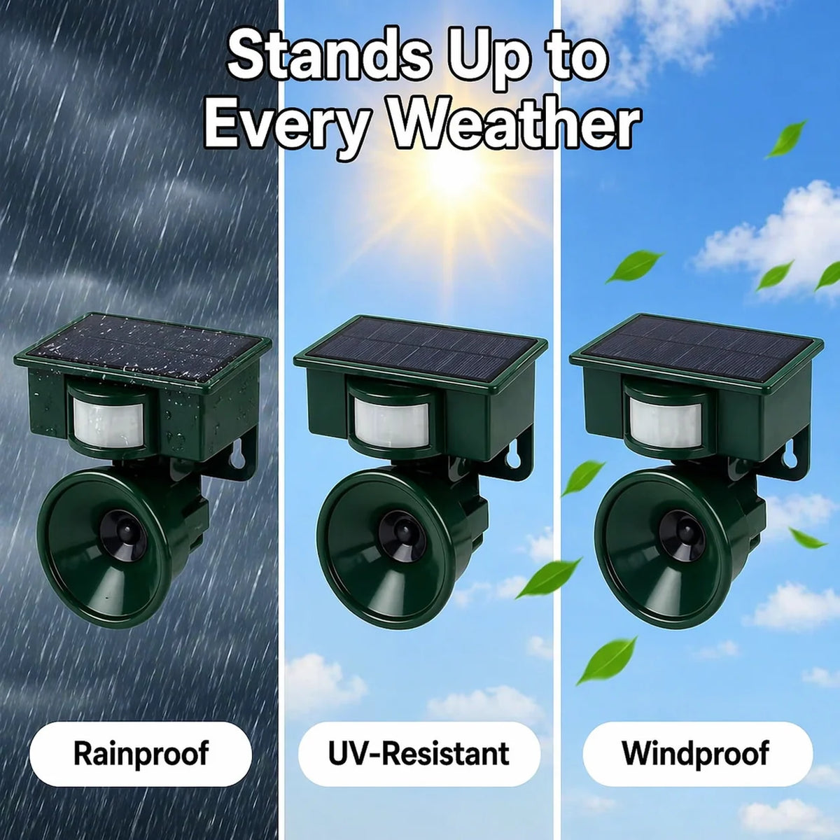 Bird Repeller Solar-Powered Motion-Activated Weather-Resistant