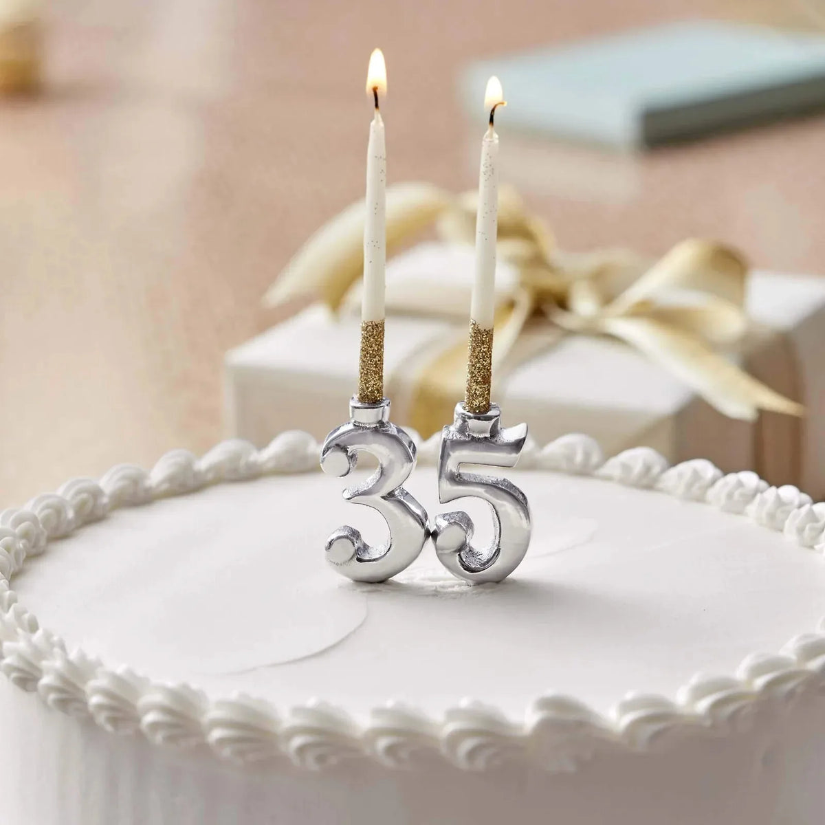 Birthday Candle Holder Set Reusable Aluminum Numbers 1–10