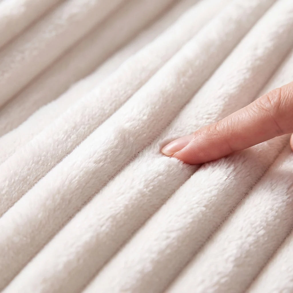 Blanket Cotton Plush Cozy Layer for Bed or Sofa