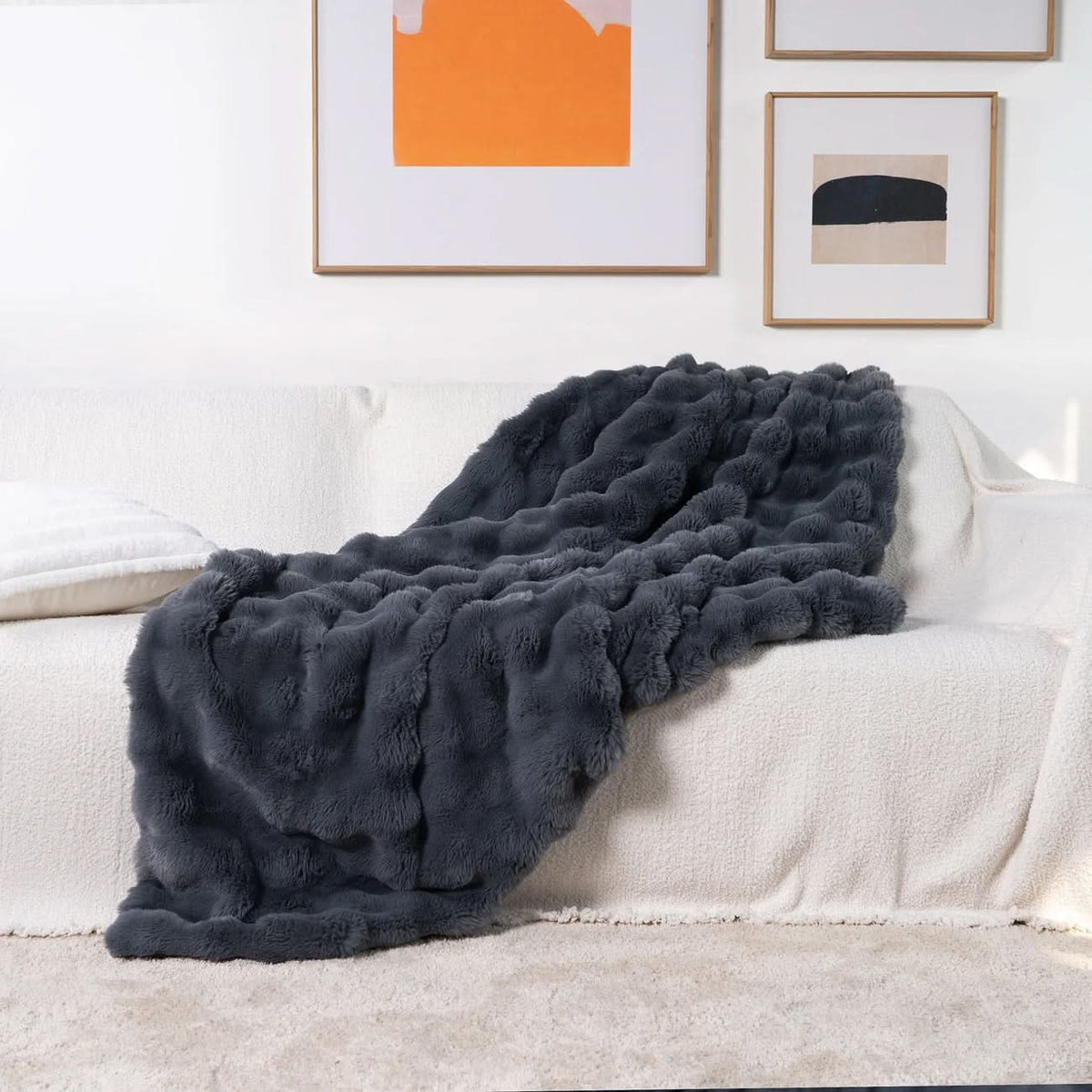 Blanket Double-Layer Faux Fur Machine-Washable Year-Round Comfort