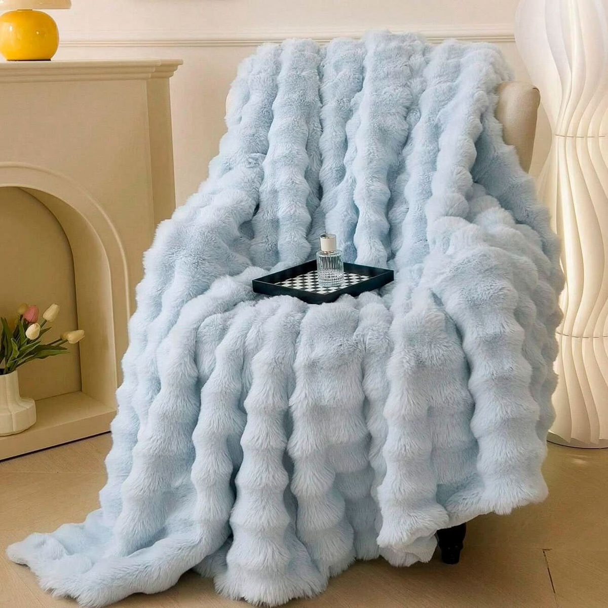 Blanket Double-Layer Faux Fur Machine-Washable Year-Round Comfort