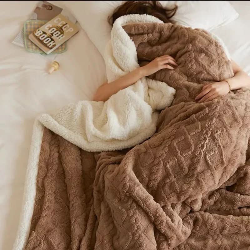 Blanket Lambswool & Microfiber Flannel Double-Sided Machine Washable