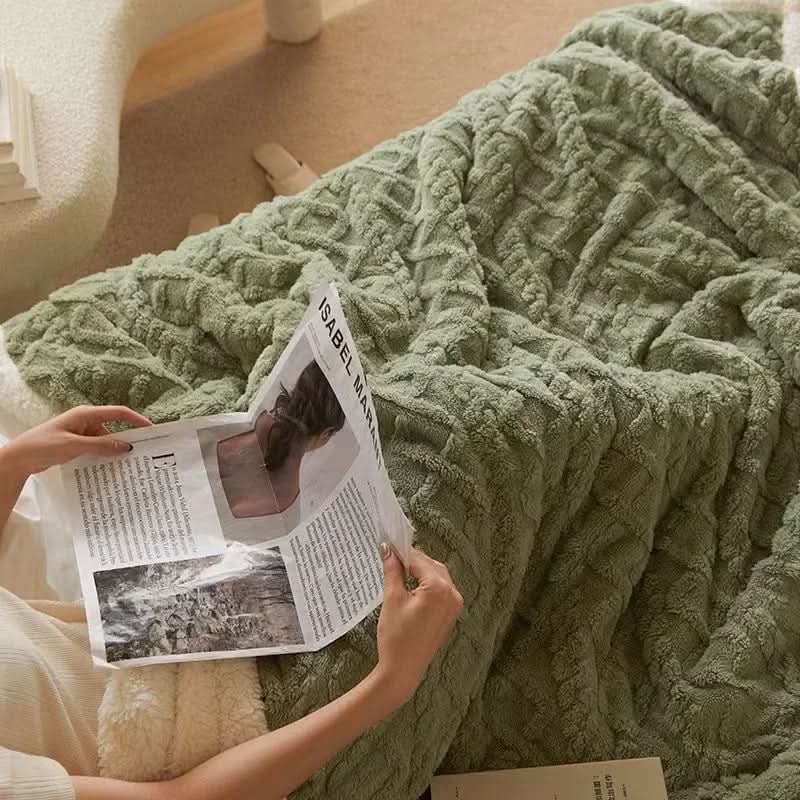 Blanket Lambswool & Microfiber Flannel Double-Sided Machine Washable