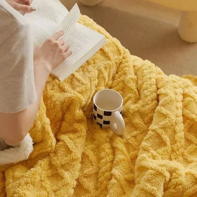 Blanket Lambswool & Microfiber Flannel Double-Sided Machine Washable