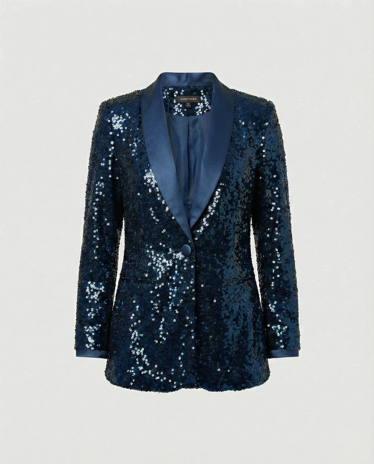 Blazer All-Over Glitter Classic Lapel Collar