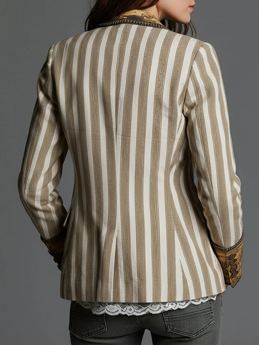 Blazer Decorated Lapels & Cuffs Two-Button Front