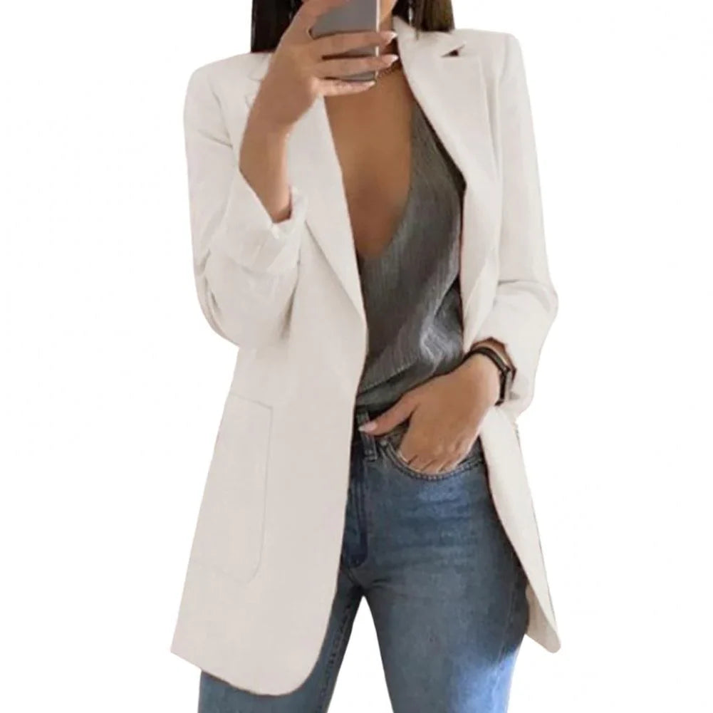 Blazer Wool Wrinkle-Resistant Open Front