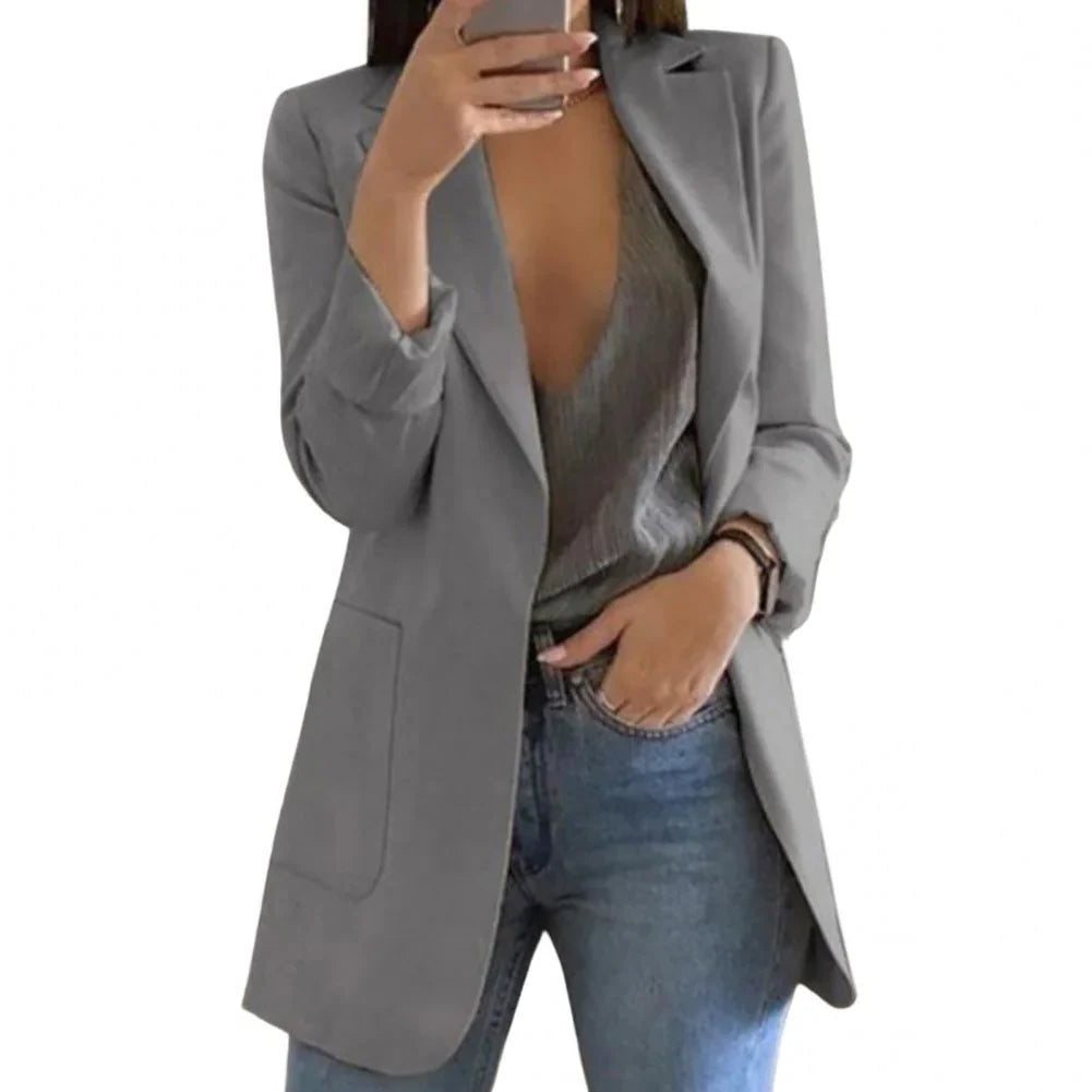 Blazer Wool Wrinkle-Resistant Open Front