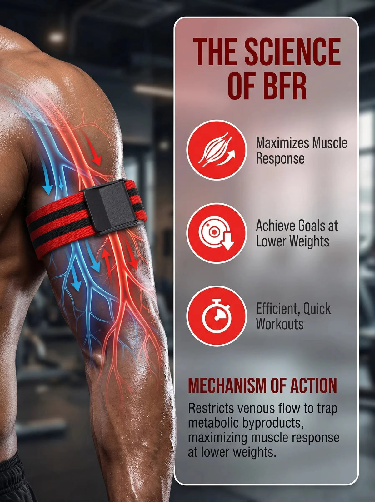 Blood Flow Restriction Bands Adjustable Buckle Retaining Ring