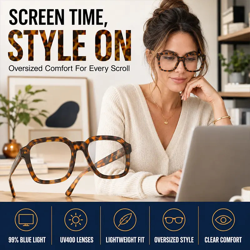 Blue Light Glasses Oversized Lightweight Frame