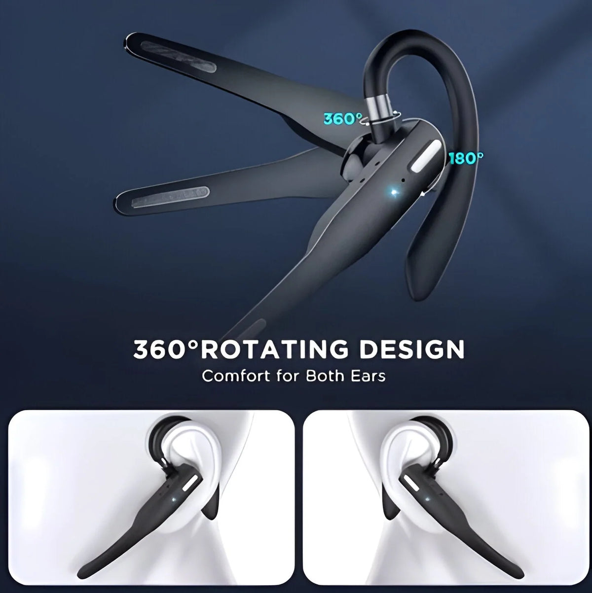 Bluetooth Headset Dual-Mic Noise Filtering Charging Case