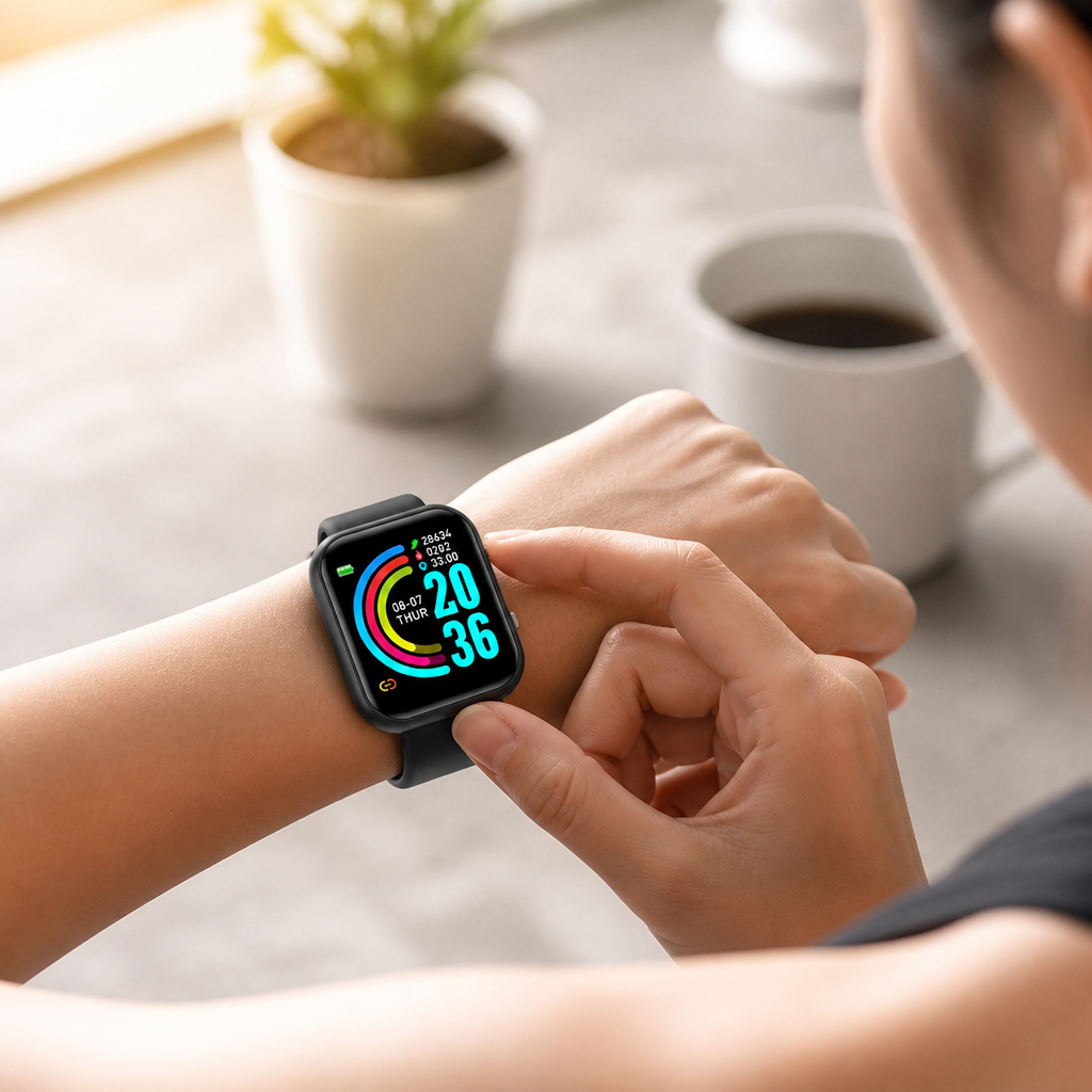 Bluetooth Heart Rate & Sleep Smartwatch (IP68 Waterproof)