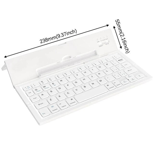 Bluetooth Keyboard Built-In Device Stand Foldable Wireless Design