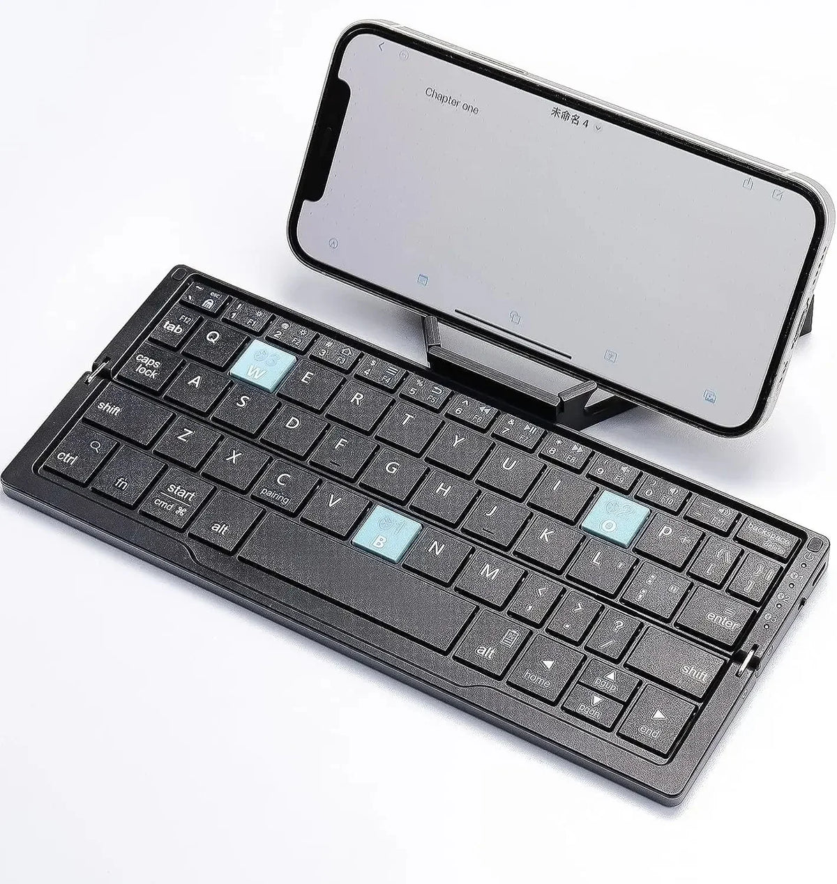 Bluetooth Keyboard Foldable Magnetic Stand Rechargeable Battery