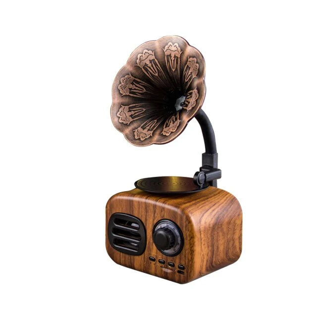 Bluetooth Speaker Retro Phonograph Design TF Card Playback