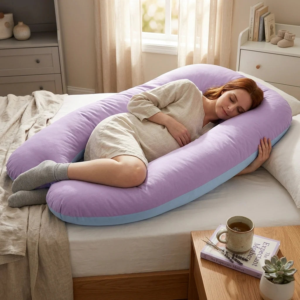 Body Pillow Full-Length Side Sleeper Support & Washable Cover