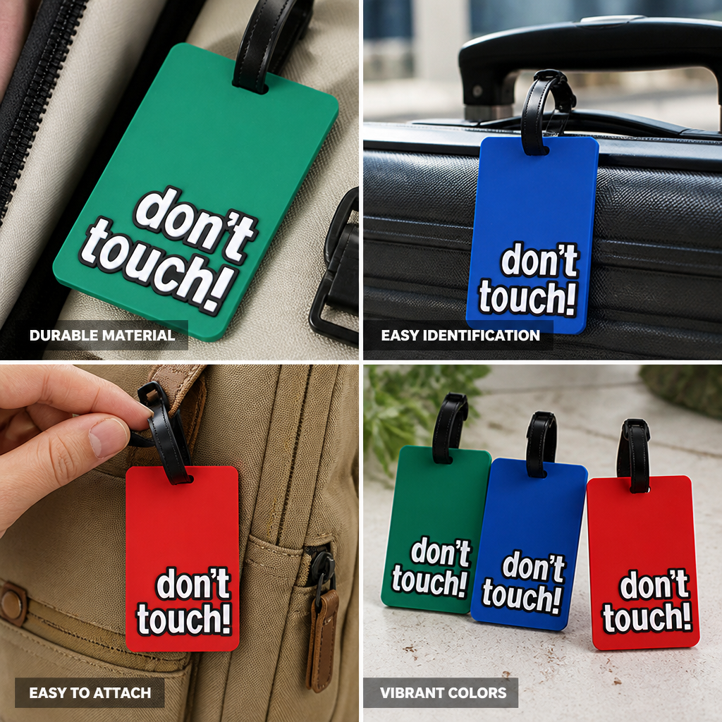 Bold Don't Touch Durable Luggage Tag (Sturdy Strap)