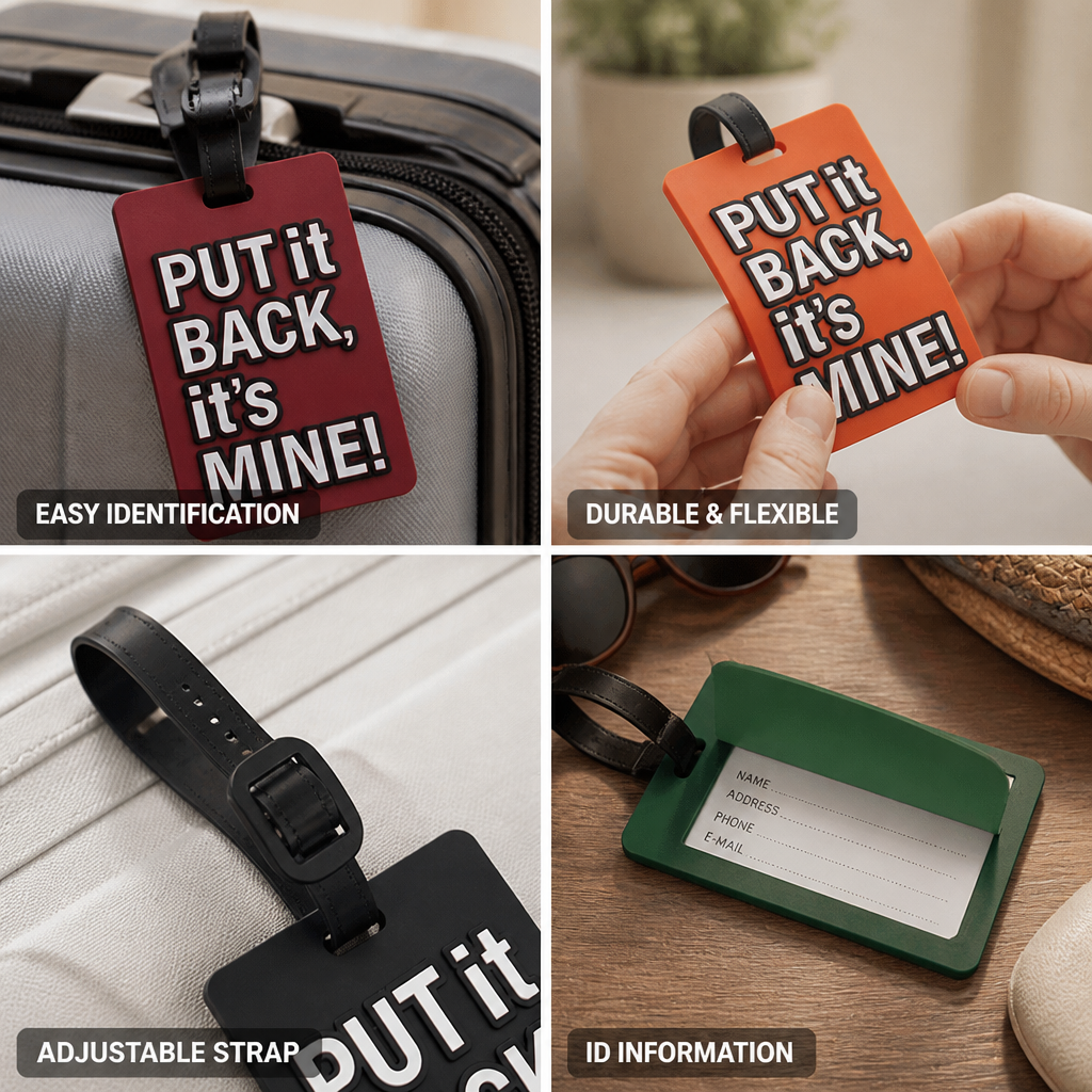Bold Statement Adjustable Strap Luggage Tag (With ID Window)