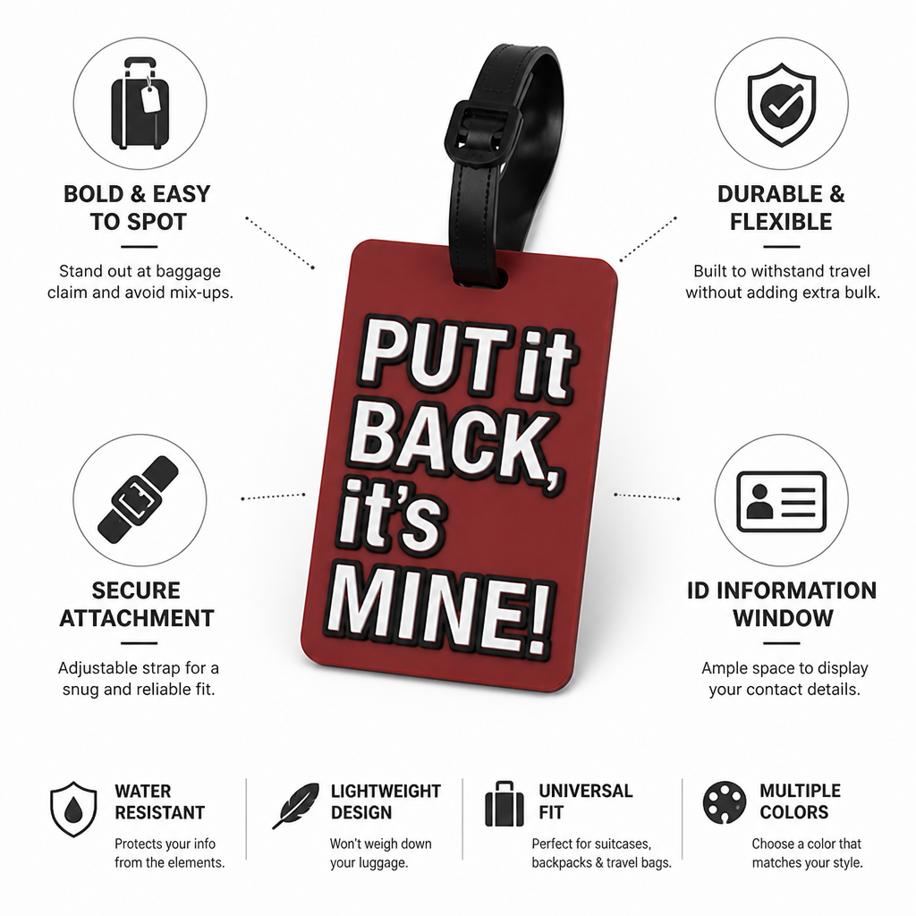 Bold Statement Adjustable Strap Luggage Tag (With ID Window)