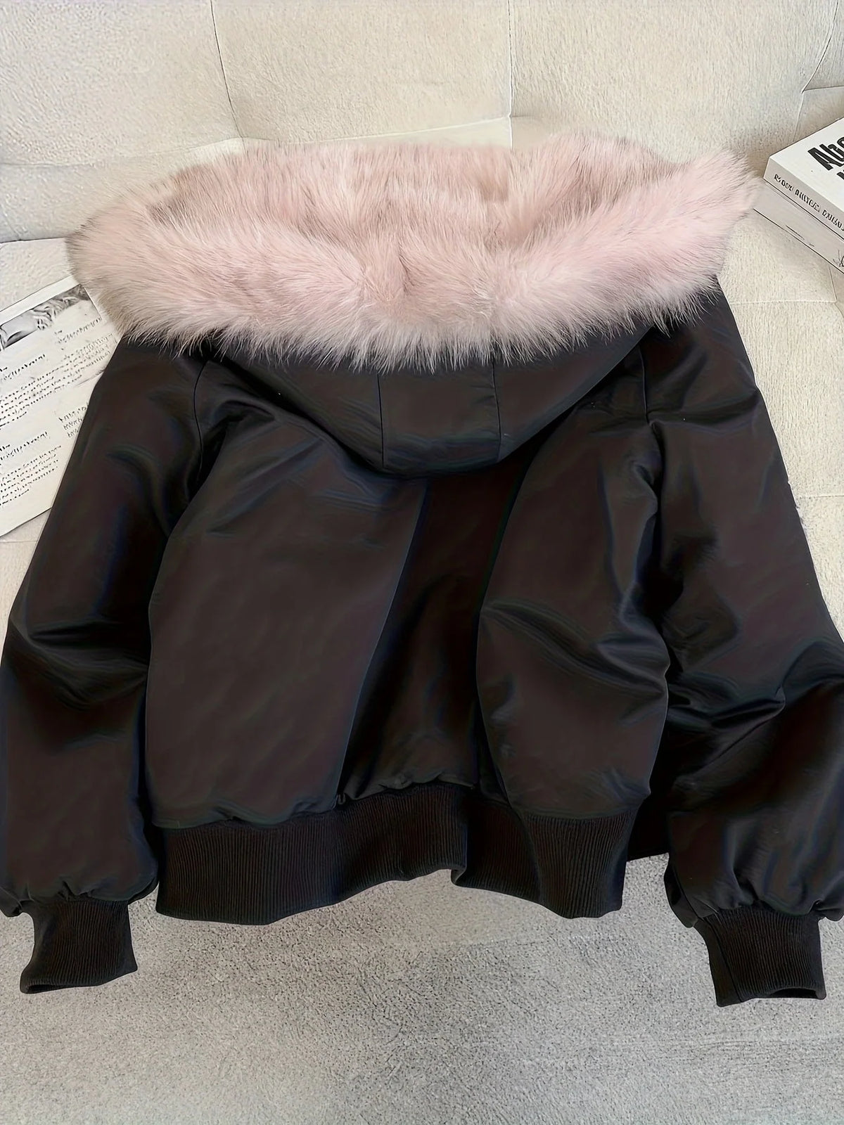 Bomber Jacket Faux Fur Warm Structured Fit