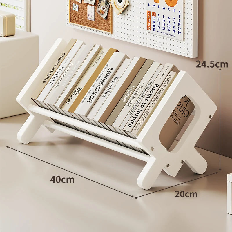 Book And Magazine Stand Bamboo Angled Non-Slip Rails