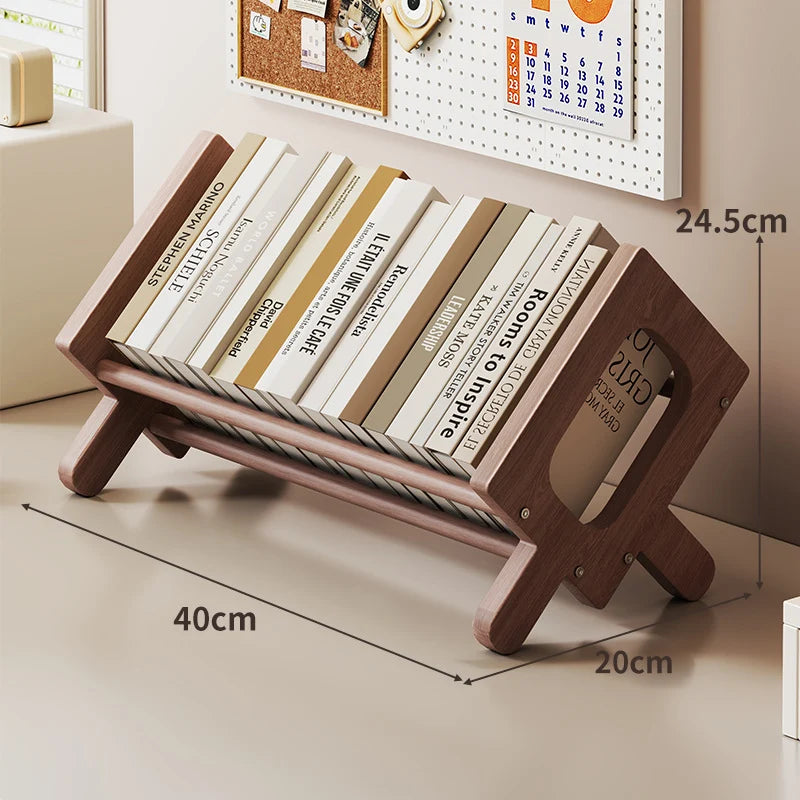 Book And Magazine Stand Bamboo Angled Non-Slip Rails
