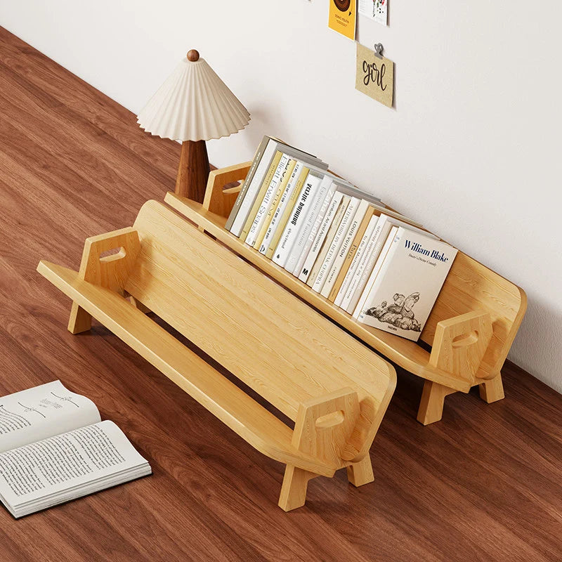 Book And Magazine Stand Bamboo Angled Non-Slip Rails