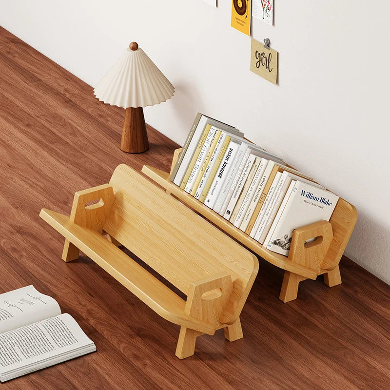 Book And Magazine Stand Bamboo Angled Non-Slip Rails