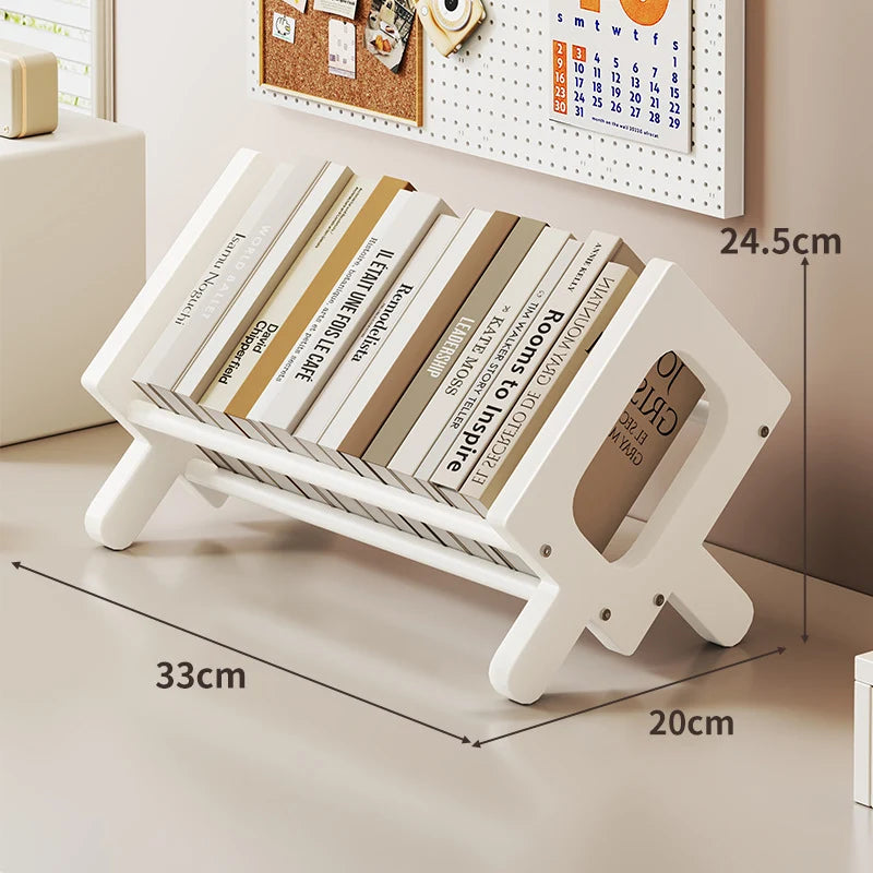 Book And Magazine Stand Bamboo Angled Non-Slip Rails