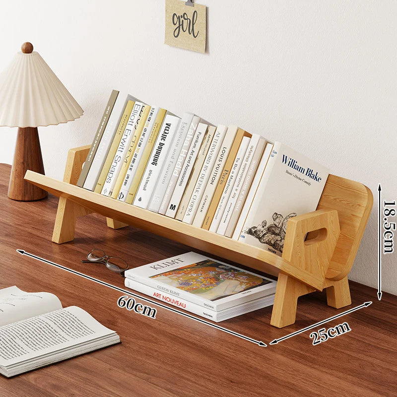 Book And Magazine Stand Bamboo Angled Non-Slip Rails